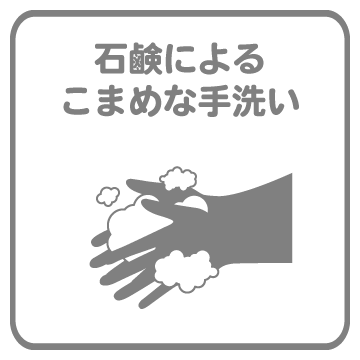 石鹸によるこまめな手洗い